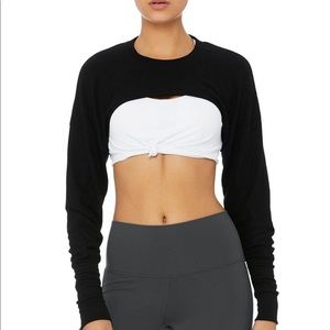 Alo Yoga Extreme Long Sleeve Crop Top Black sz S